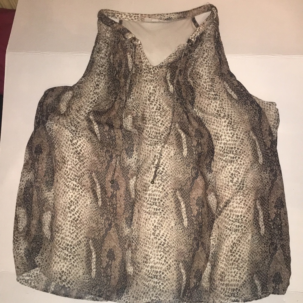 Snakeskin Print Sleeveless Top